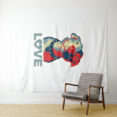 Pitbull - LIEBE Wandteppich (Beispiel (Horizontal))