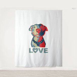 Pitbull - LIEBE Wandteppich