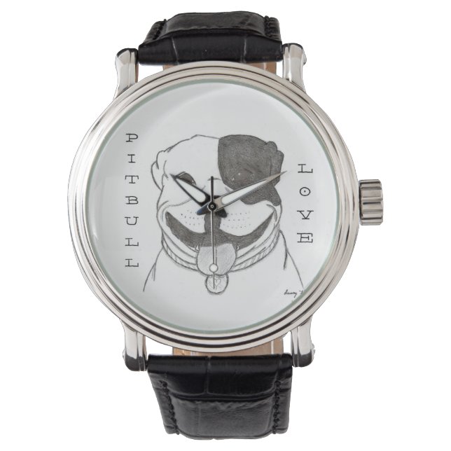 Pitbull Liebe Watch Armbanduhr (Vorderseite)