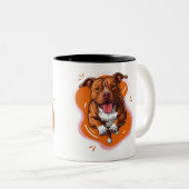 Pitbull-Liebe Zweifarbige Tasse (VorderseiteRechts)