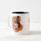 Pitbull-Liebe Zweifarbige Tasse (Vorderseite Links)