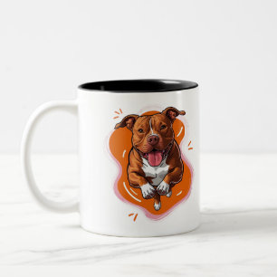 Pitbull-Liebe Zweifarbige Tasse