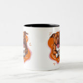 Pitbull-Liebe Zweifarbige Tasse (Mittel)