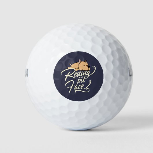 Pitbull-Liebhaber der Ruhige Pitwand Golfball (Vorderseite)