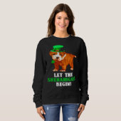 Pitbull Ließ Die Shenanigans beginnen St Patrick S Sweatshirt (Vorne ganz)