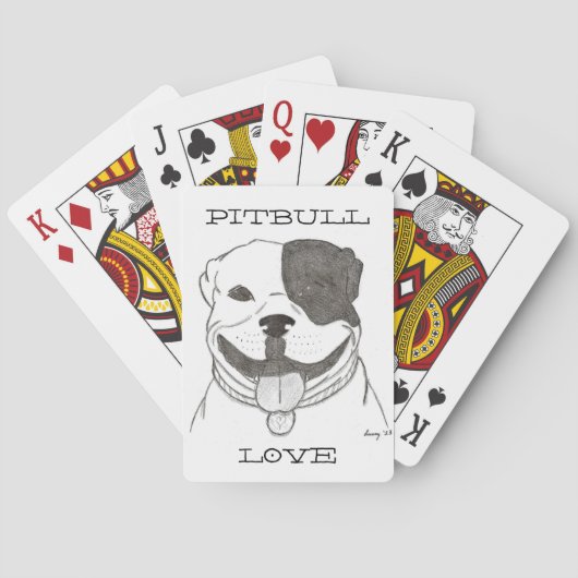 Pitbull Love Playing Cards Spielkarten (Rückseite)