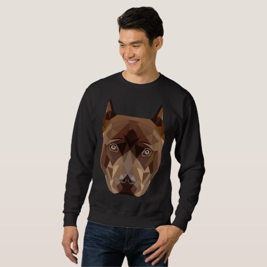 Pitbull Low Poly Sweatshirt (Vorne ganz)