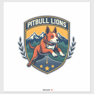 Pitbull-Löwen Vintage-Maskottchen Sportabzeichen V Aufkleber