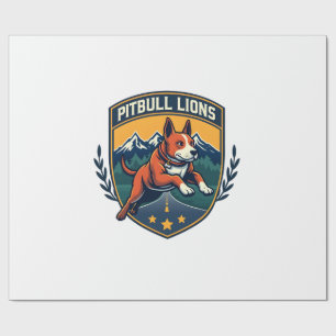 Pitbull Löwen Vintage-Maskottchen Sportabzeichen V Geschenkpapier