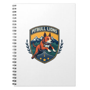 Pitbull-Löwen Vintage-Maskottchen Sportabzeichen V Notizblock