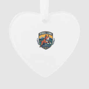 Pitbull-Löwen Vintage-Maskottchen Sportabzeichen V Ornament