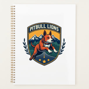 Pitbull-Löwen Vintage-Maskottchen Sportabzeichen V Planer
