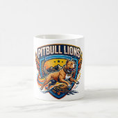 Pitbull-Löwen-Wappen-Abenteuer Kaffeetasse (Mittel)