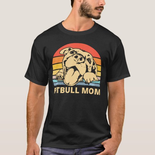 Pitbull Mama glücklich Lächeln Pitbull Mama auf So T-Shirt (Vorderseite)