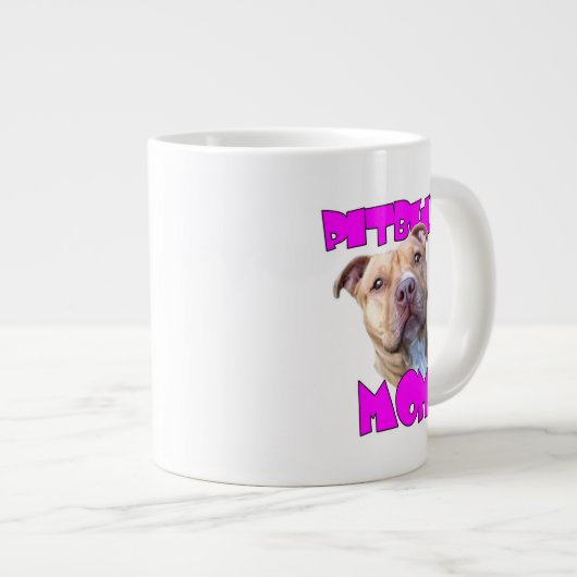Pitbull Mama-Hund Jumbo-Tasse (Vorderseite Rechts)