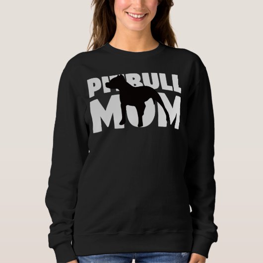 Pitbull Mama Hund Mutter Pitbull Pullover (Vorderseite)