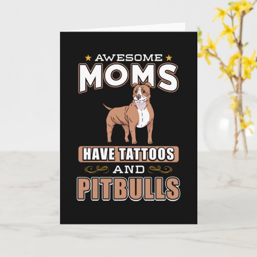 Pitbull-Mama Karte (Gelbe Blume)