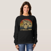 Pitbull Mama mit Niedlichem Pitty-Gesicht Funny Pi Sweatshirt (Vorne ganz)