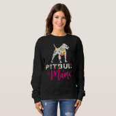 Pitbull Mama Niedlich Hund Lover Sweatshirt (Vorne ganz)