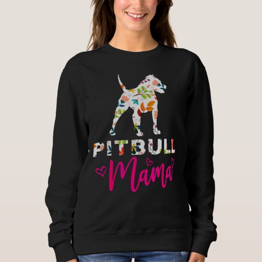 Pitbull Mama Niedlich Hund Lover Sweatshirt (Vorderseite)