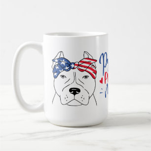 Pitbull-Mama Patriotische Amerikanische Flagge Pit Kaffeetasse