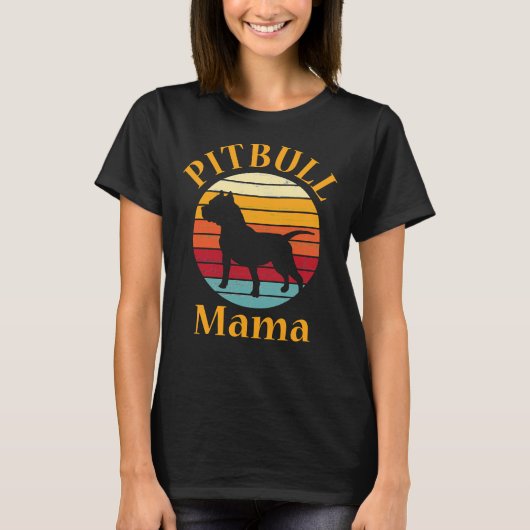 Pitbull Mama Pit Bull Mama Pittie Pitty Niedlich D T-Shirt (Vorderseite)