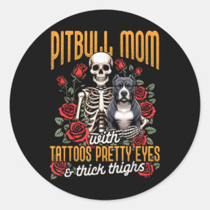 Pitbull Mama Pittie Mama Mama Pitbull Mama mit Ta Runder Aufkleber