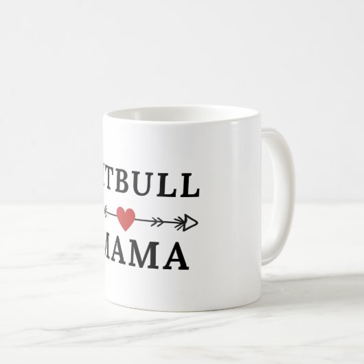 Pitbull Mama Pittie Mama Niedlich Pit Bull Kaffeetasse (VorderseiteRechts)