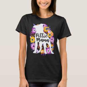 Pitbull Mama Purple Blumen Pittie Mama Niedlich Pi T-Shirt