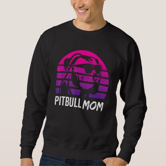 Pitbull-Mama Retro 80er Pitbull-Hund 1 Sweatshirt (Vorderseite)