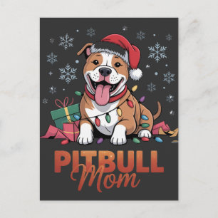 Pitbull-Mama Weihnachten Santa Hut Pitbull Hund Ma