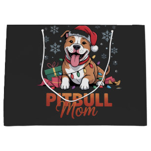 Pitbull-Mama Weihnachten Santa Hut Pitbull Hund Ma Große Geschenktüte