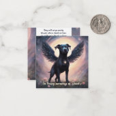 Pitbull Memorial Gedicht Black Wings Namensgeschen Mitteilungskarte (Vorderseite/Rückseite Beispiel)