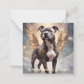 Pitbull Memorial Gedicht Brindle Wings Namensgesch Mitteilungskarte (Vorderseite)