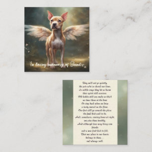 Pitbull Memorial Gedicht Fawn Brown Wings Name hin Mitteilungskarte