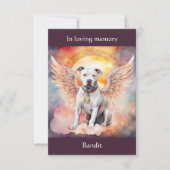 Pitbull Memorial Gedicht Wings Name Wasserfarbe hi Dankeskarte (Vorderseite)