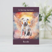 Pitbull Memorial Gedicht Wings Name Wasserfarbe hi Dankeskarte (Stehend Vorderseite)
