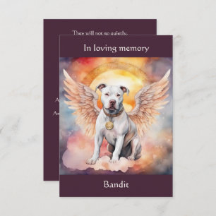 Pitbull Memorial Gedicht Wings Name Wasserfarbe hi Dankeskarte