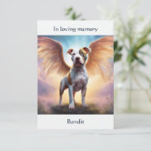 Pitbull Memorial Geem Individuelle Name Beileid Dankeskarte (Stehend Vorderseite)