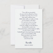 Pitbull Memorial Geem Individuelle Name Beileid Dankeskarte (Rückseite)