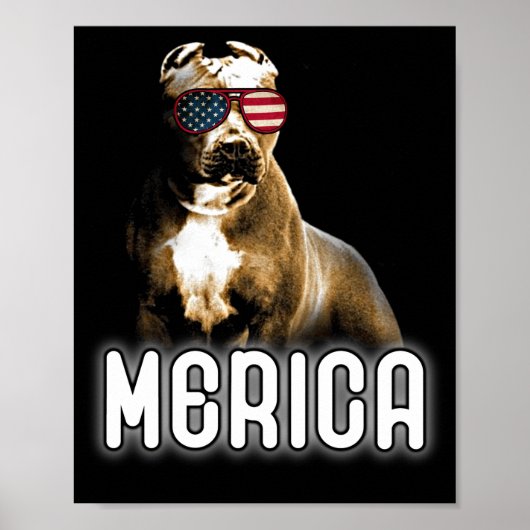 Pitbull Merica Patriotic Dog Pit Bull Patriot Poster (Vorne)