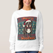 Pitbull Merry Woofmas Sweatshirt (Vorderseite)