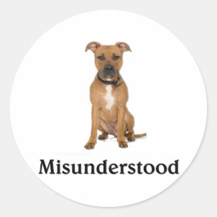 Pitbull - missverstanden runder aufkleber
