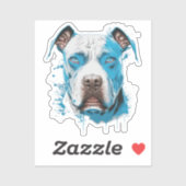 Pitbull mit blauen Augen | Hunde Lover Aufkleber (Blatt)