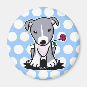 Pitbull mit Blume Magnet