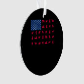 Pitbull mit der amerikanischen Flagge Ornament (Vorderseite)