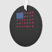 Pitbull mit der amerikanischen Flagge Ornament (Vorderseite)