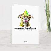 Pitbull mit Geburtstagshügel | Geburtstag des Vate Karte (Rückseite)