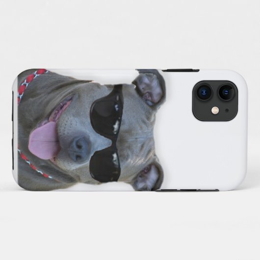 Pitbull mit Gläsern Case-Mate iPhone Hülle (Rückseite (Horizontal))