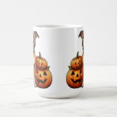 Pitbull mit Halloween Pumpkins Kaffeetasse (Mittel)